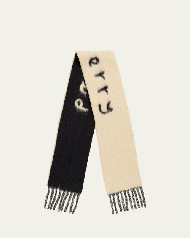 Reversible Jaquard Logo-Print Scarf